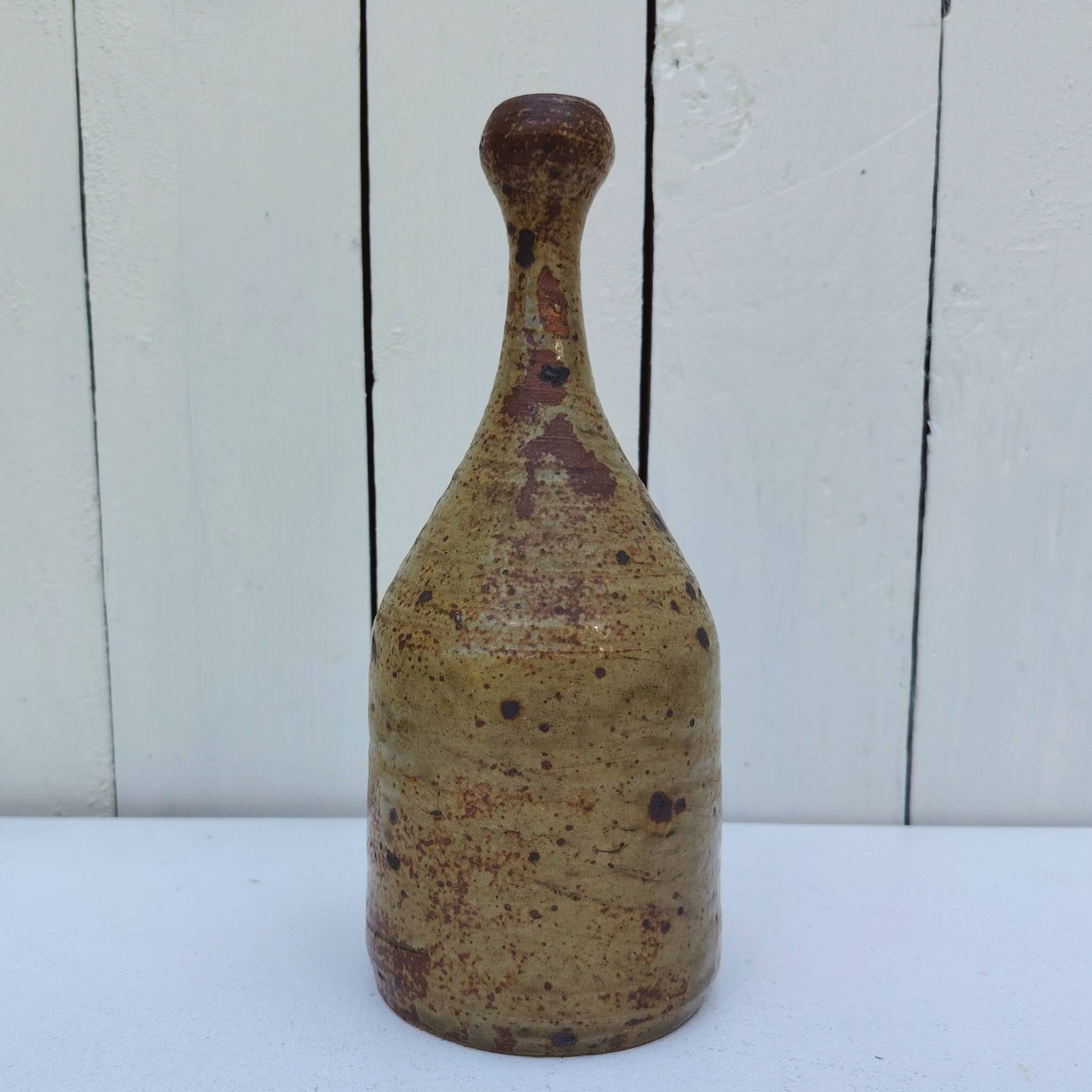 Vintage pyrite stoneware soliflore vase