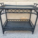 Vintage rattan server with XL serving tray circa 1960