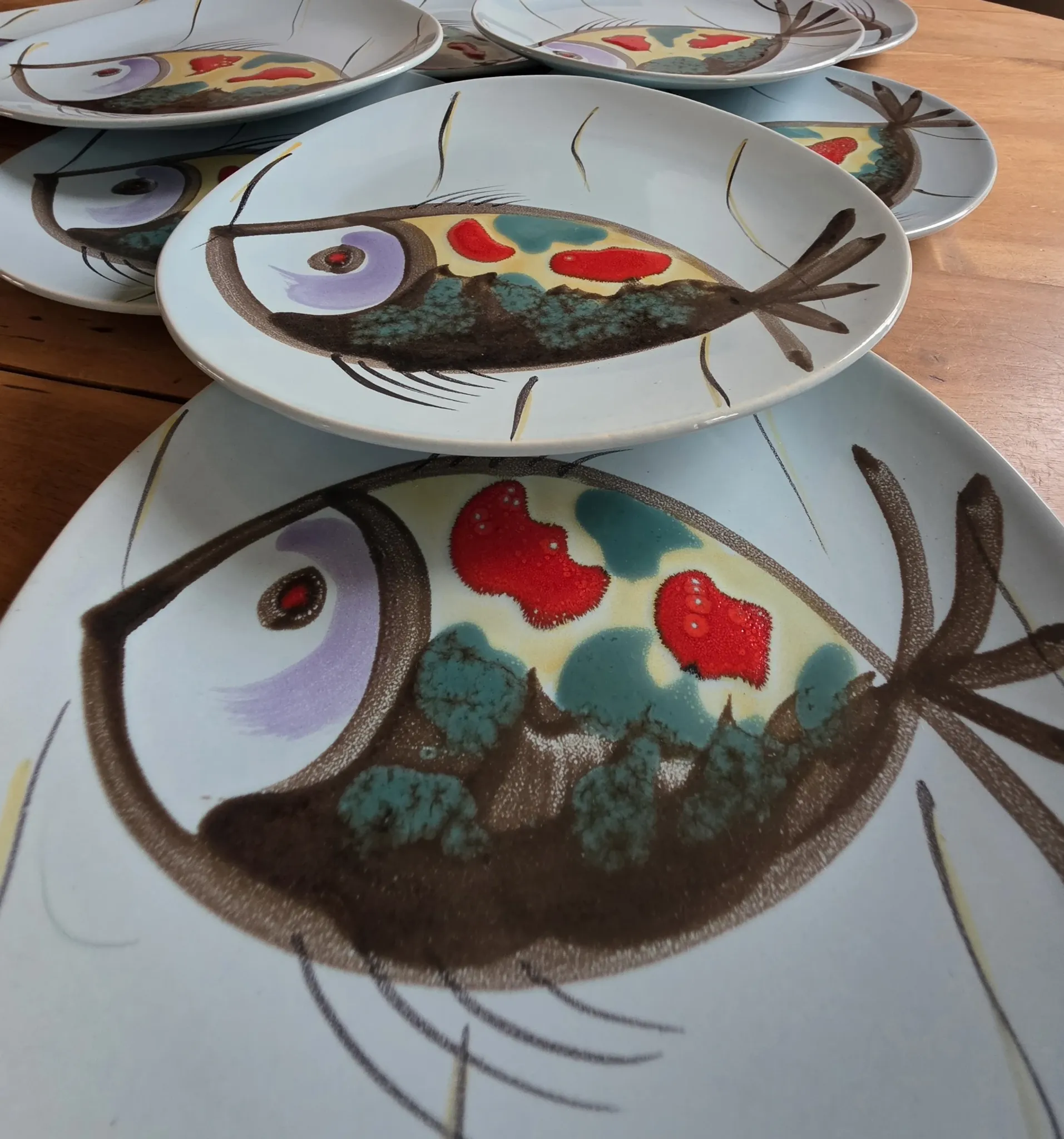 Assiettes plates Mid Century