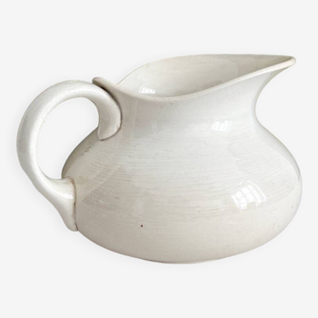 White chubby jug in iron earth Digoin Sarreguemines late 19th century