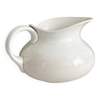 White chubby jug in iron earth Digoin Sarreguemines late 19th century