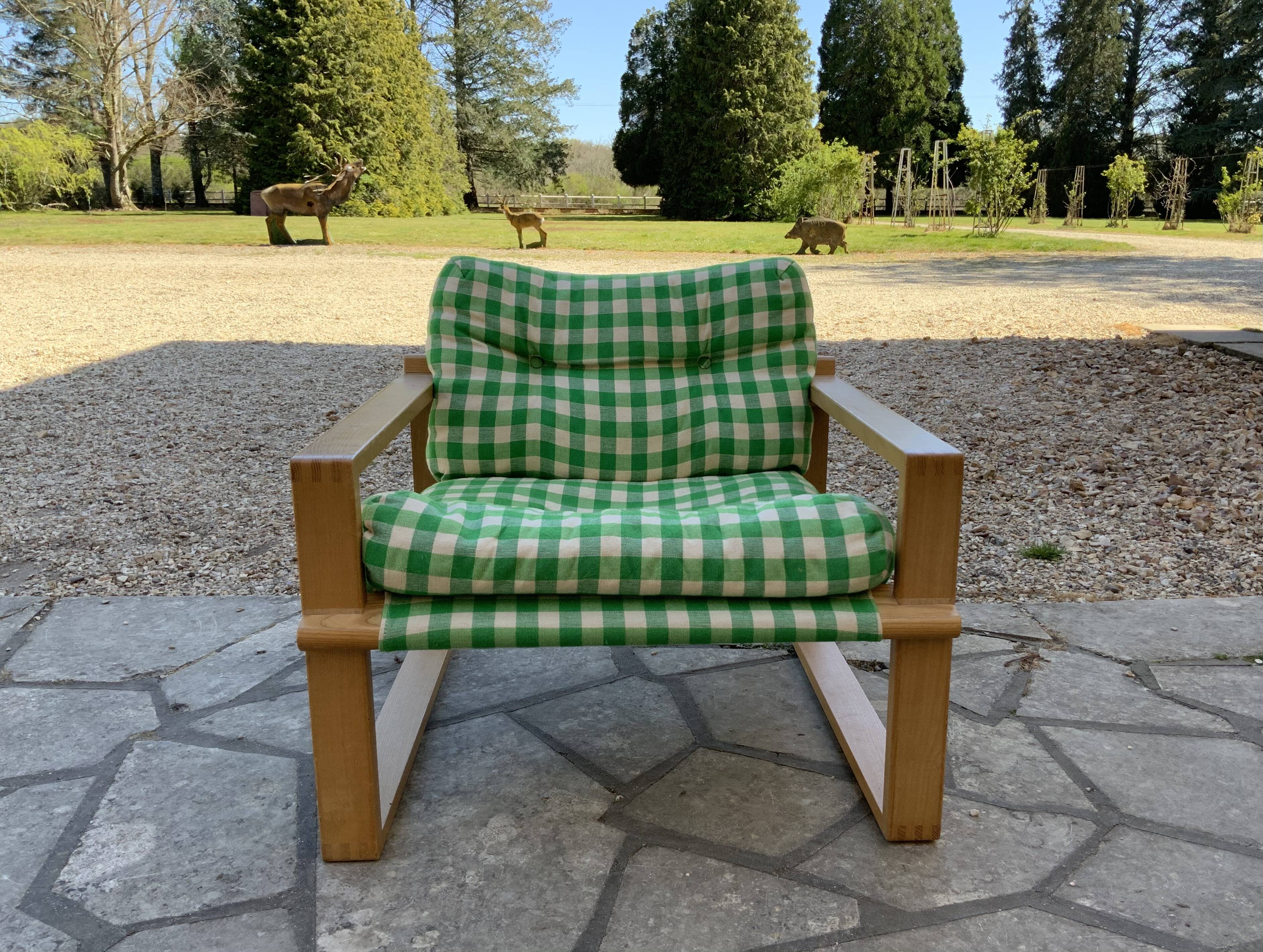 Vintage pine armchair