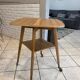 Table basse d’appoint scandinave en bois plateau pivotant vintage 50s
