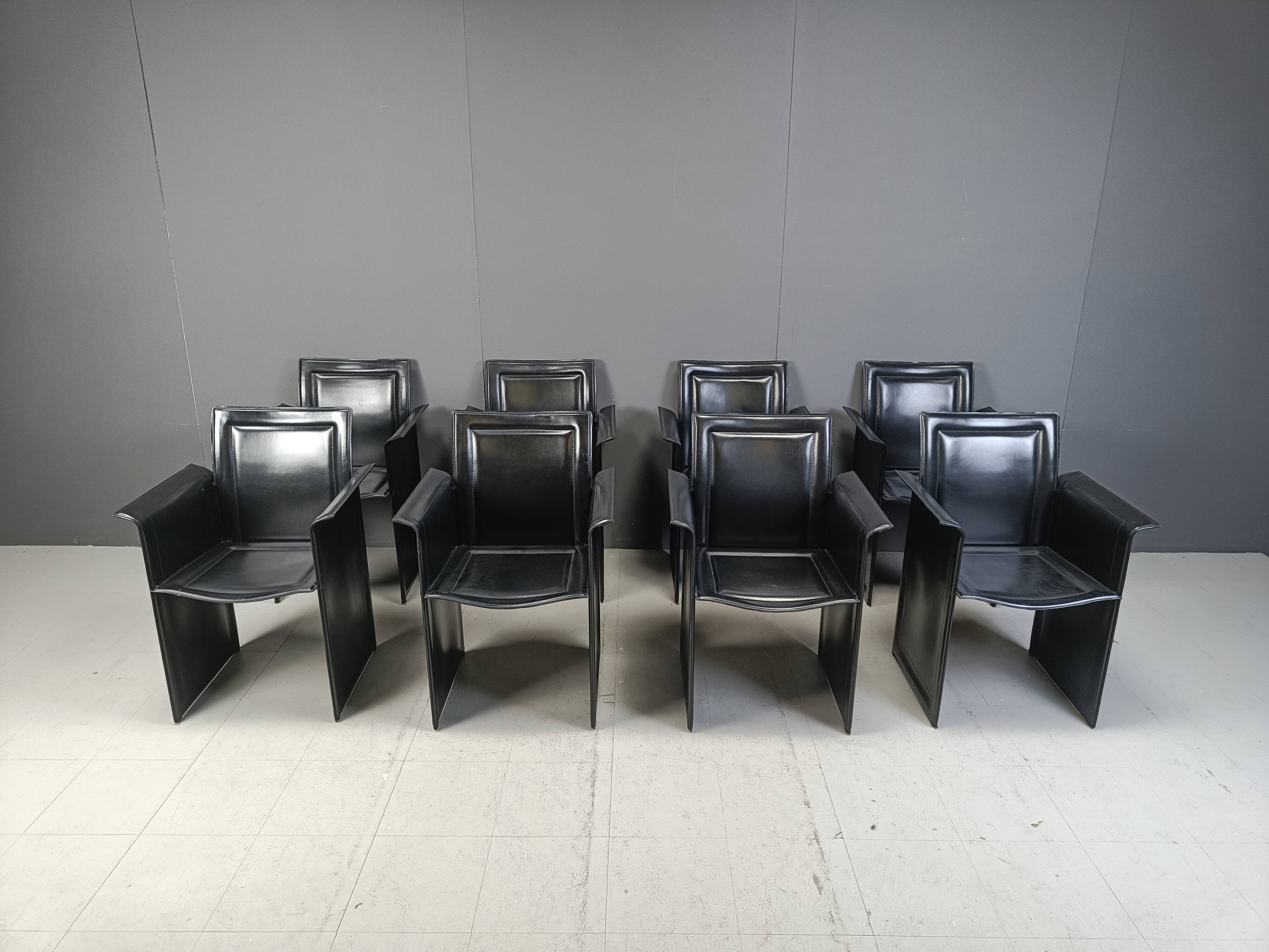 Vintage dining chairs by made in italy, 1970s - set of 8