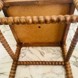 Chaise d'angle  vintage Art Déco en chêne  bobbin et tissus, circa 1930