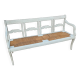 Wooden bench with straw pad