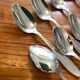 Box of 12 small silver-plated Art Deco spoons