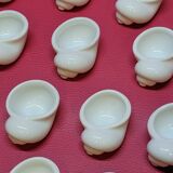 25 Snail Shell Buckets In Vintage White Porcelain