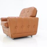 Clear Chair Brown vintage leather 1970 s