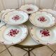 set of 7 flat plates FB Badonviller pinks years 30-40