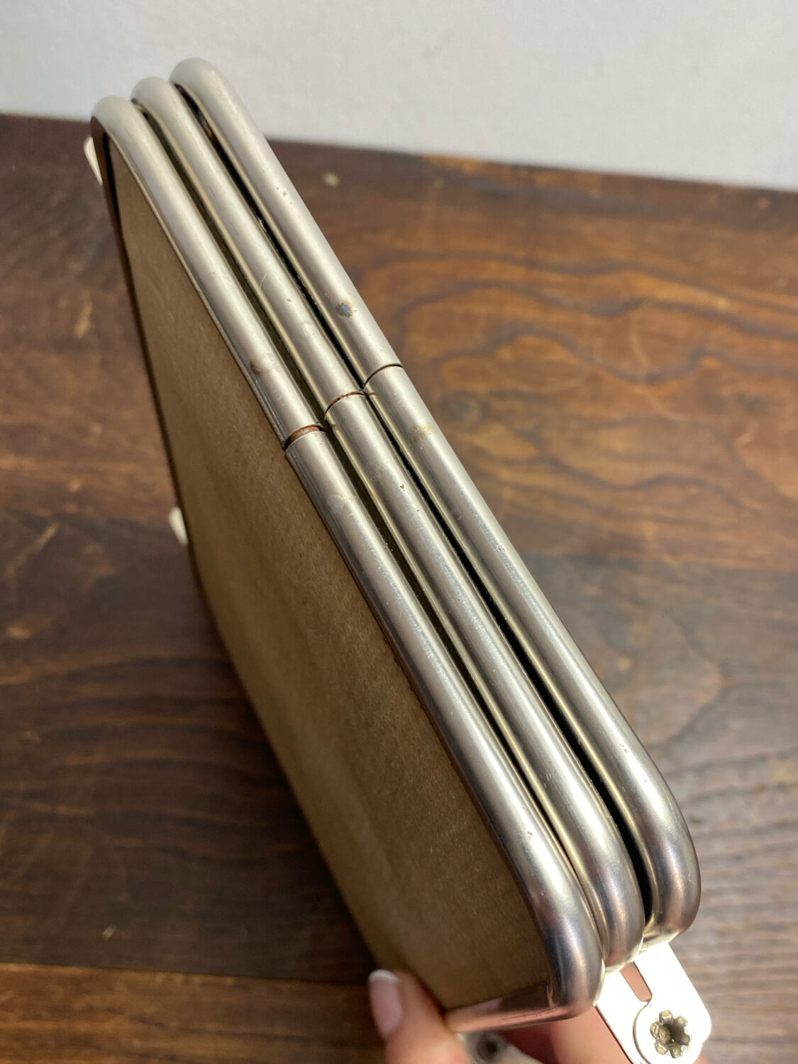 Triptych barber mirror, 1960, houndstooth back