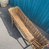 Large vintage bamboo and rattan planter