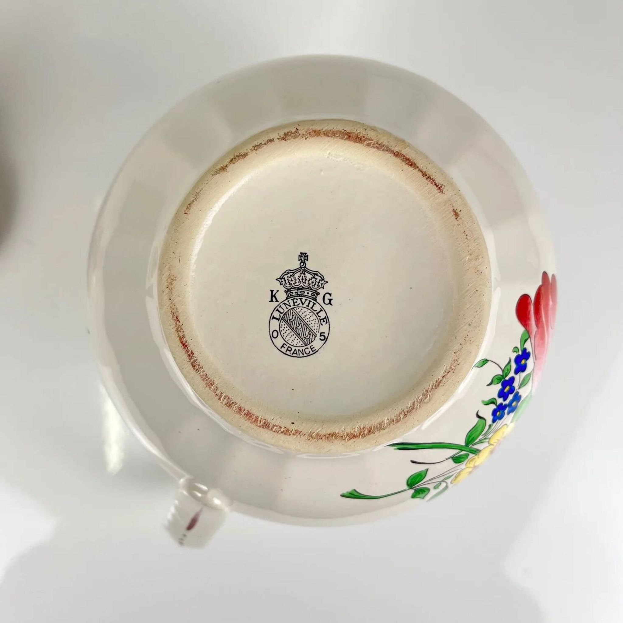 Small teapot KG Lunéville, model "Réverbère", tulip pattern.