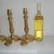4 brass bronze torch candlesticks 27 cm