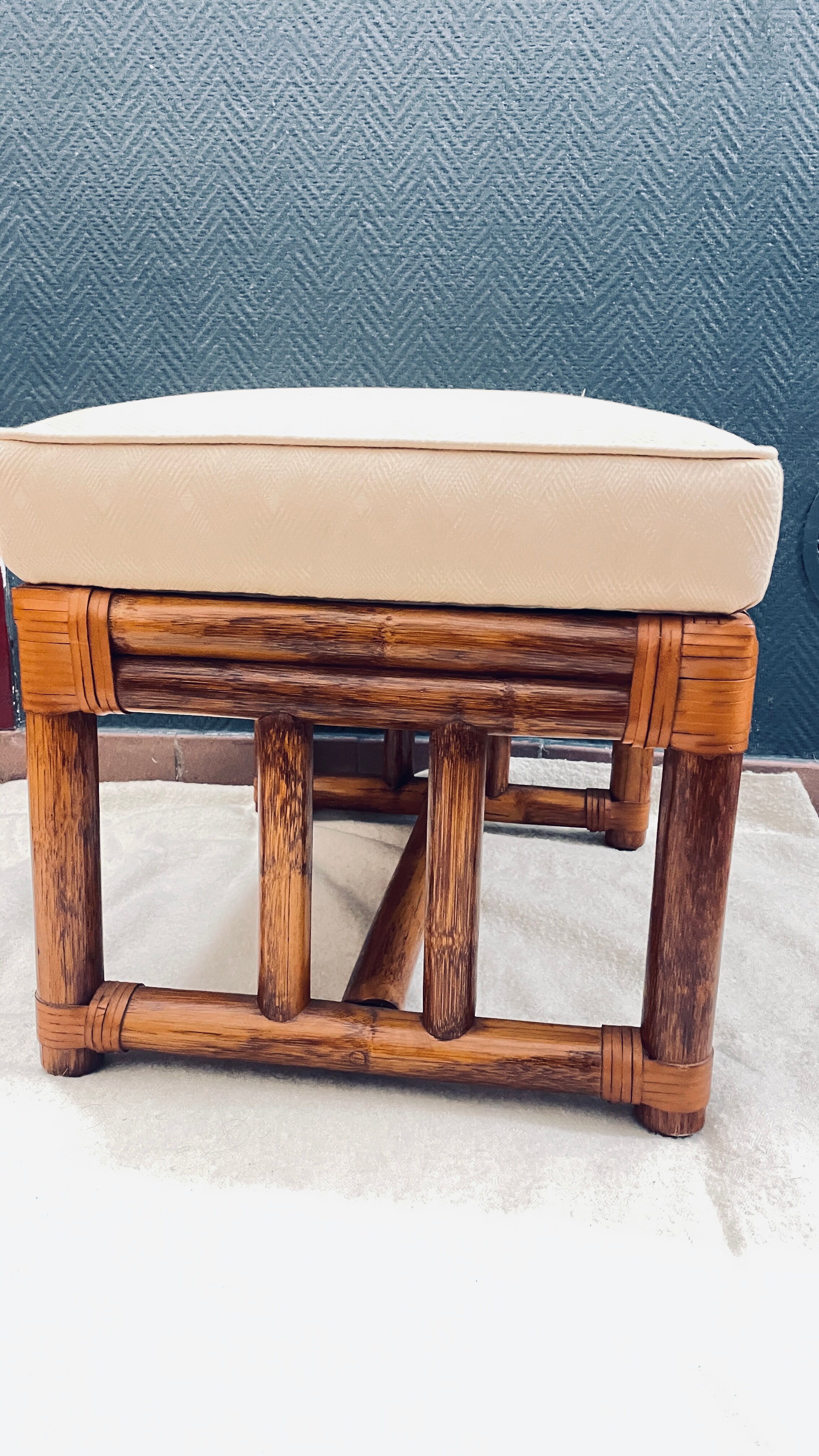 Ottoman bambou vintage