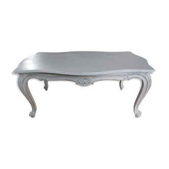 Coffee table in whitened solid oak