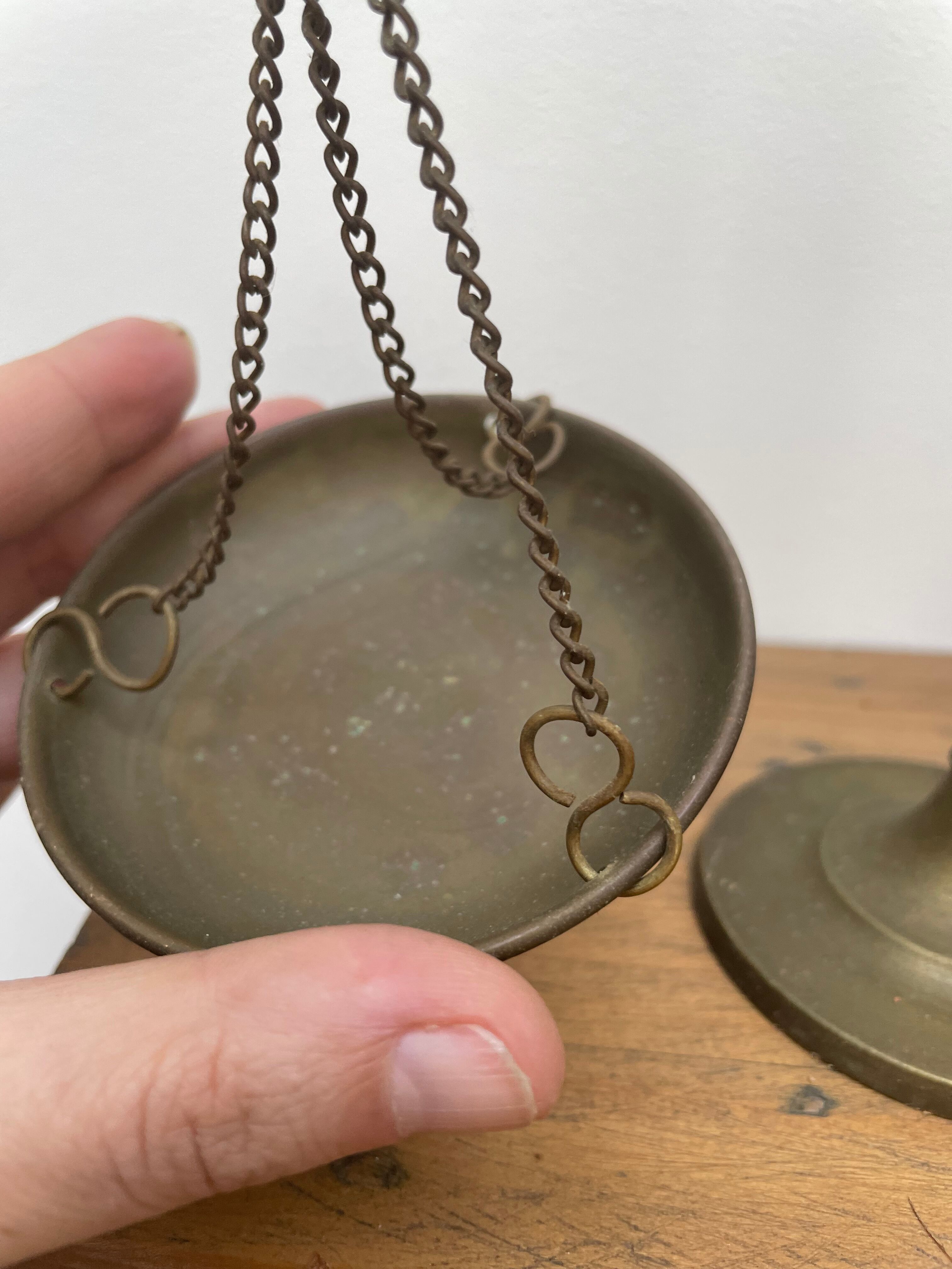 Antique brass trebuchet scale