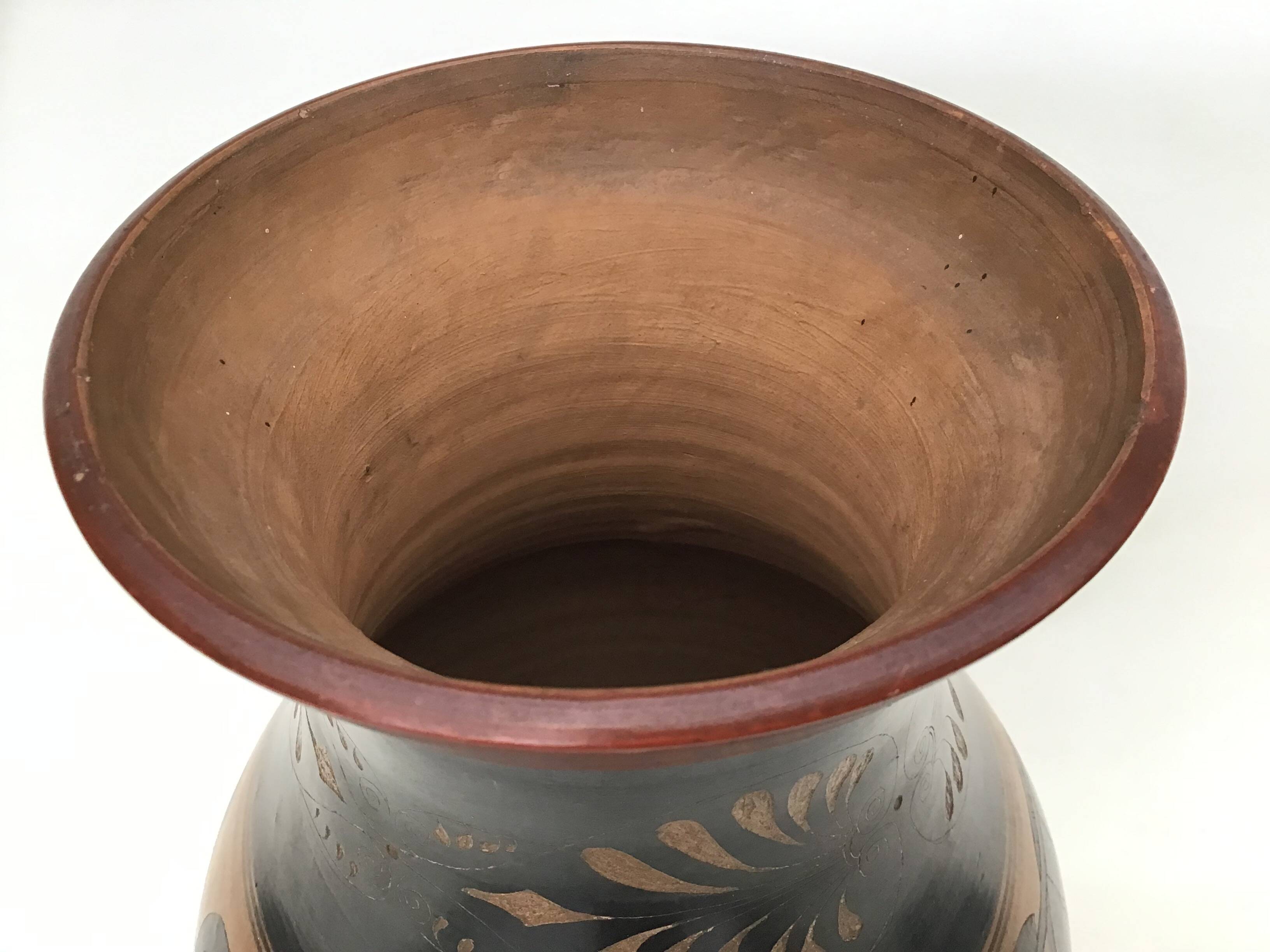 Reproduction of a Greek Attic-style black-figure vase depicting warriors