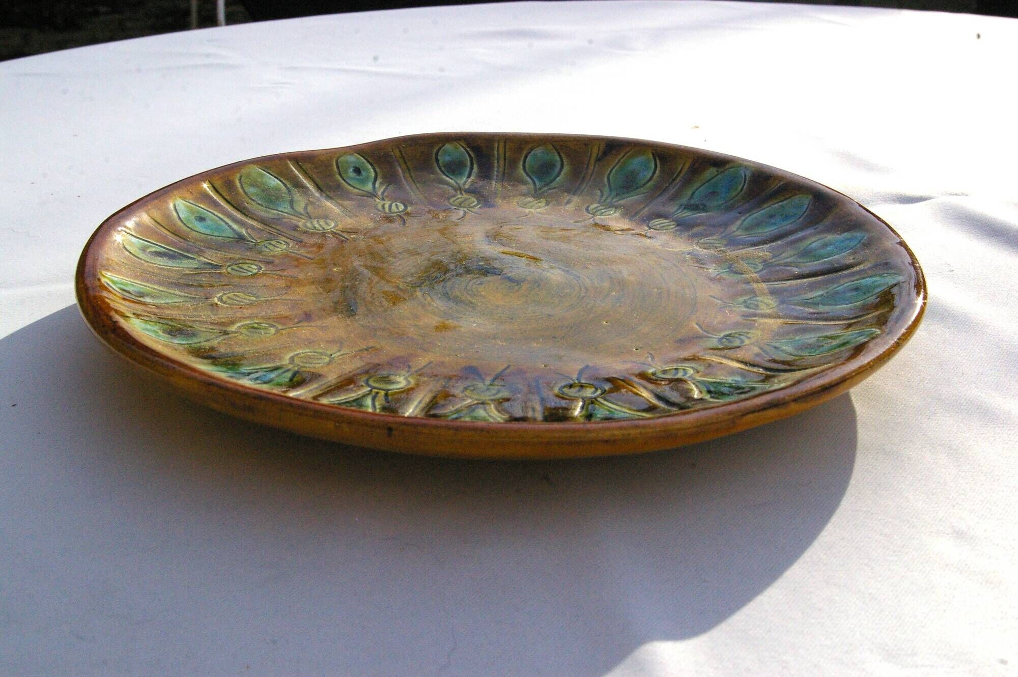 Vintage ceramic plate dish Le Castellet François Lanusé