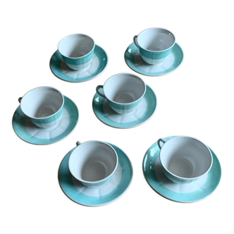 Set of 6 vintage coffee cups and their 6 saucers