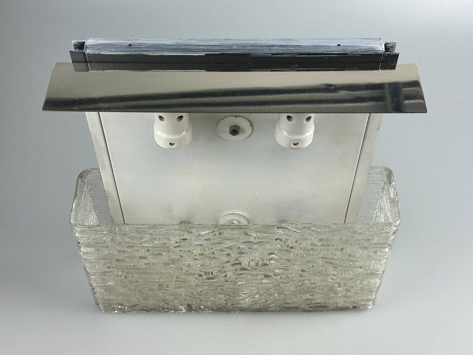 60s 70s ice glass flush mount ceiling lamp by Kaiser Leuchten Germany