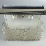 60s 70s ice glass flush mount ceiling lamp by Kaiser Leuchten Germany