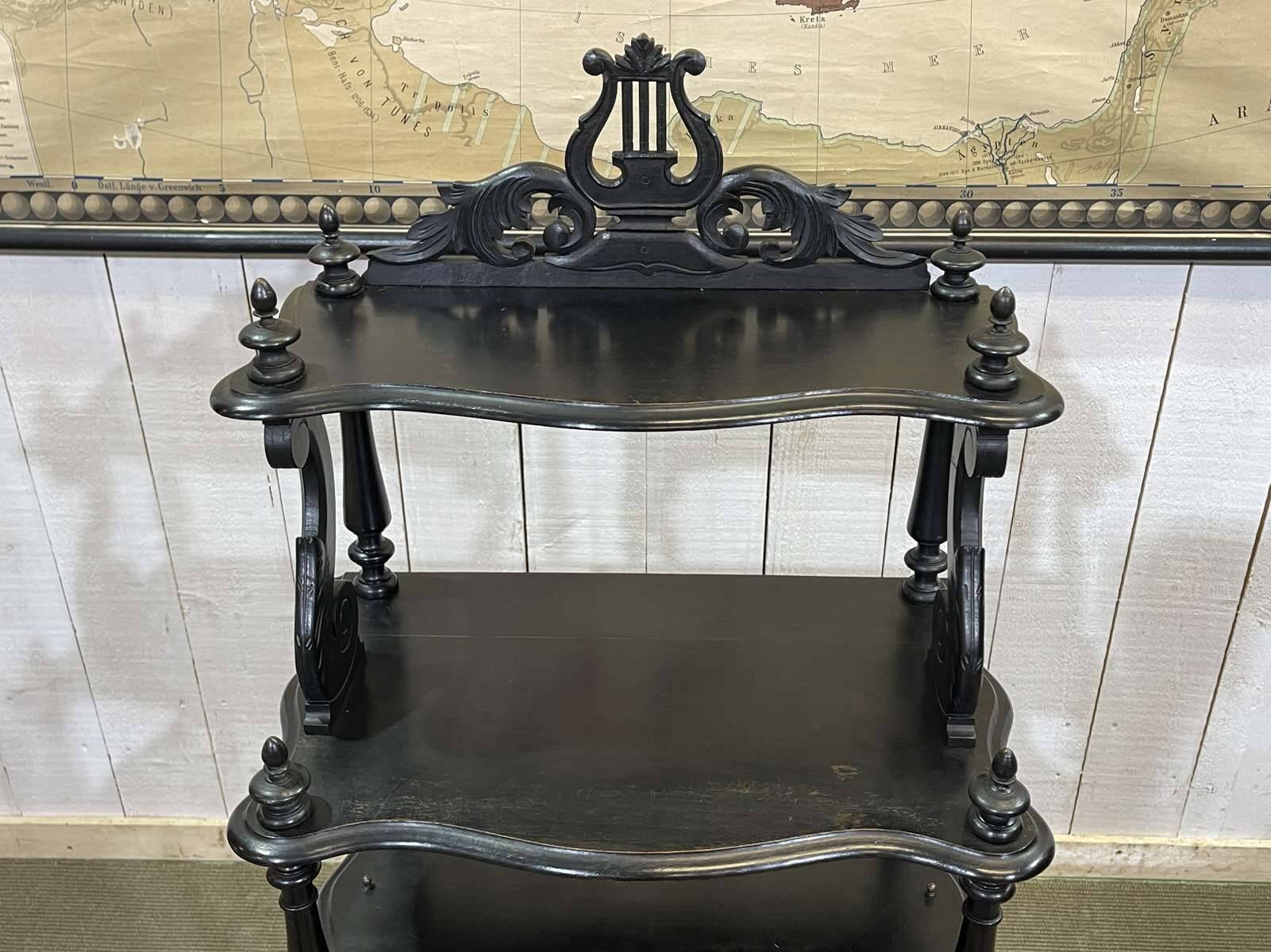 Napoleon III music cabinet, late 19th century, in blackened wood