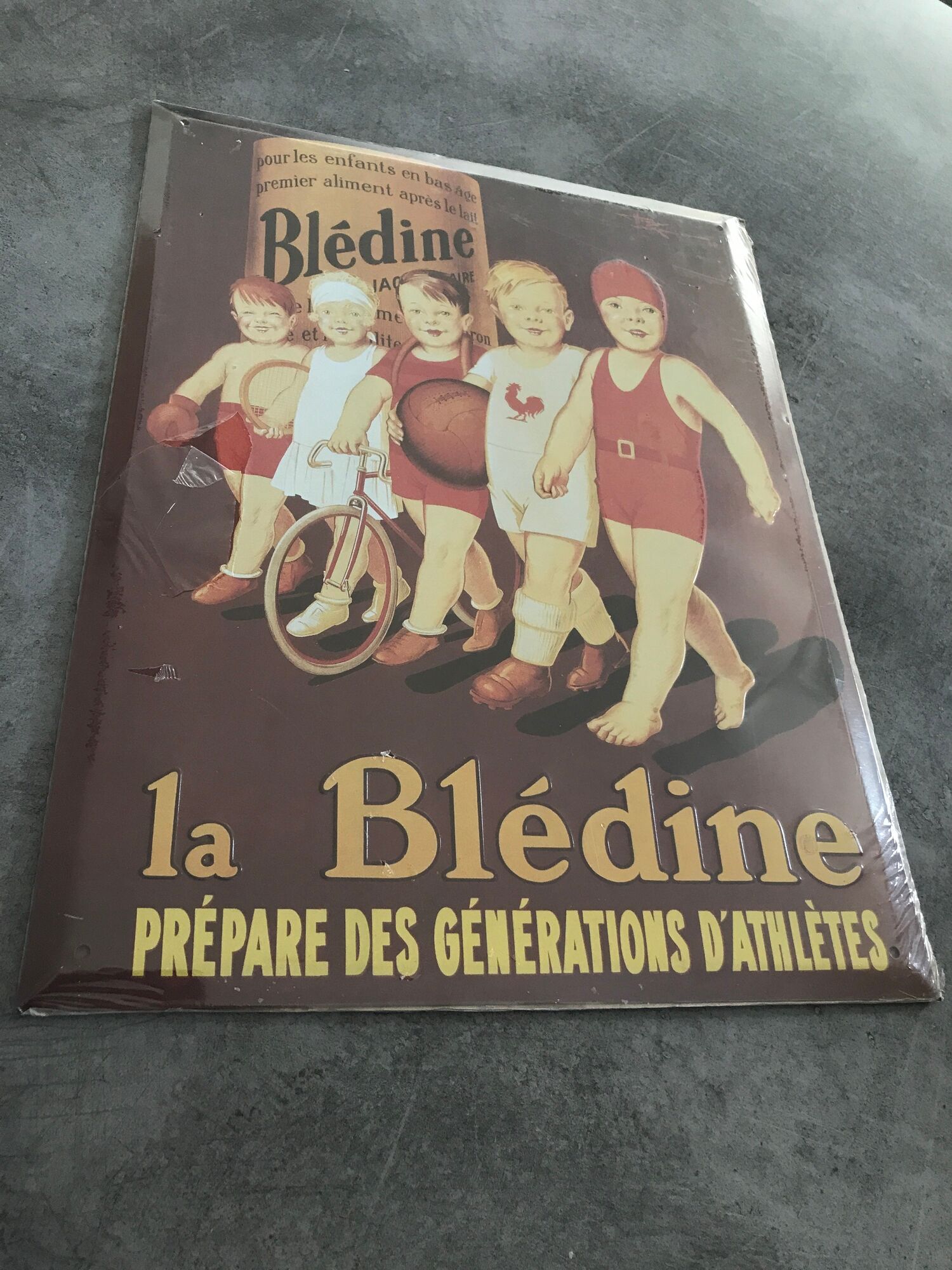 Poster metal advertising plate la blédine - henry le monnier - 40x30 cm