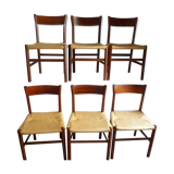 Set of 6 chairs Scandinavian rosewood