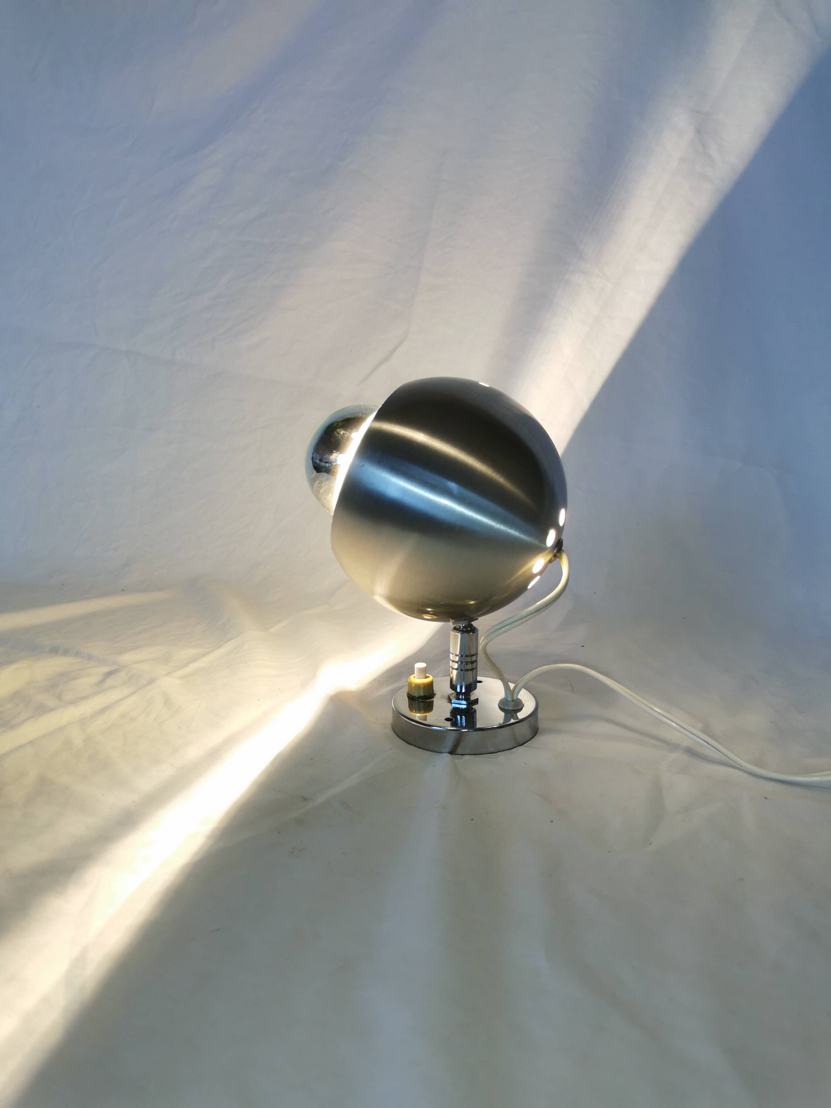 Lampe spot Eyeball aluminium brossé, 1970
