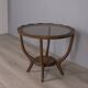 Vintage 1950s wood and glass coffee table, italian design