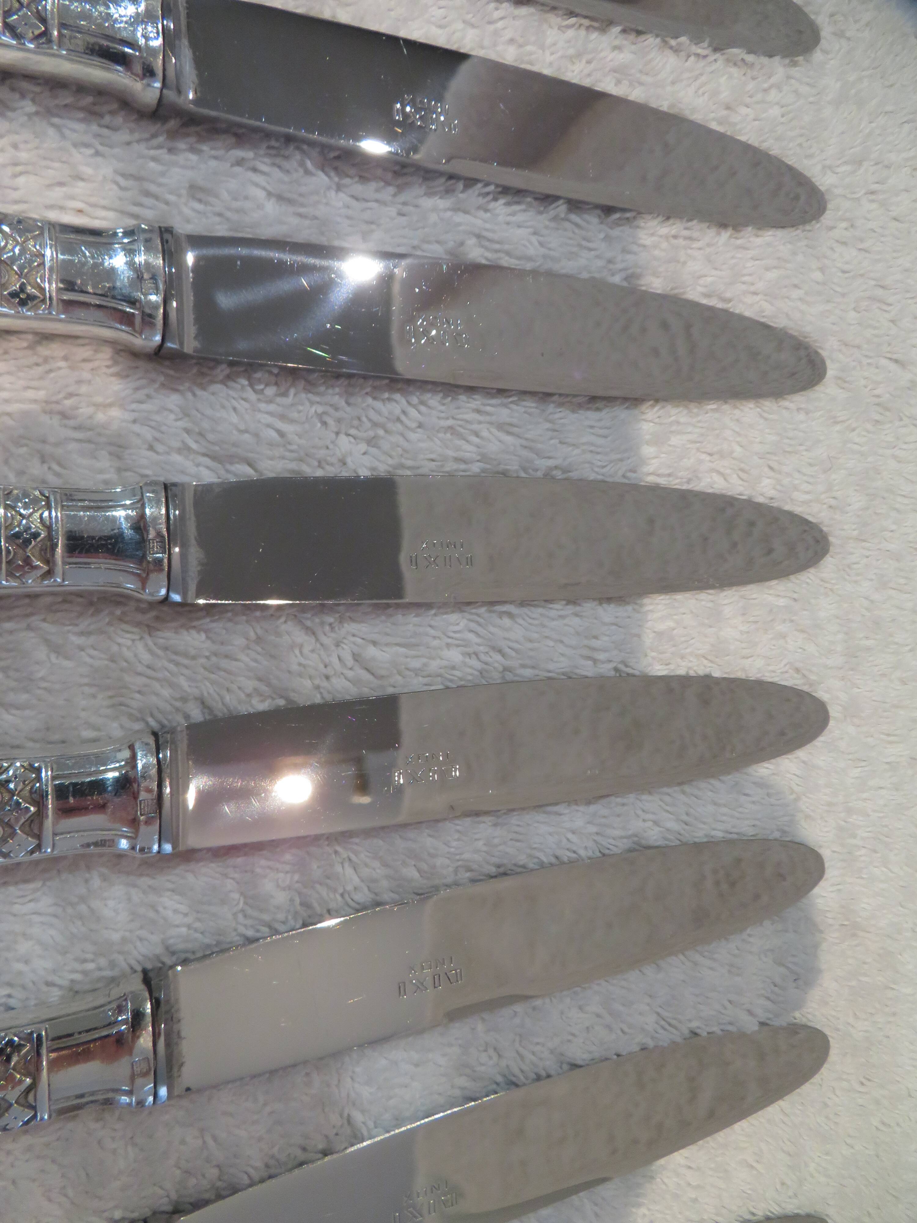 12 Dixi Grand Prix Monaco silver plated dessert knives 20.5cm