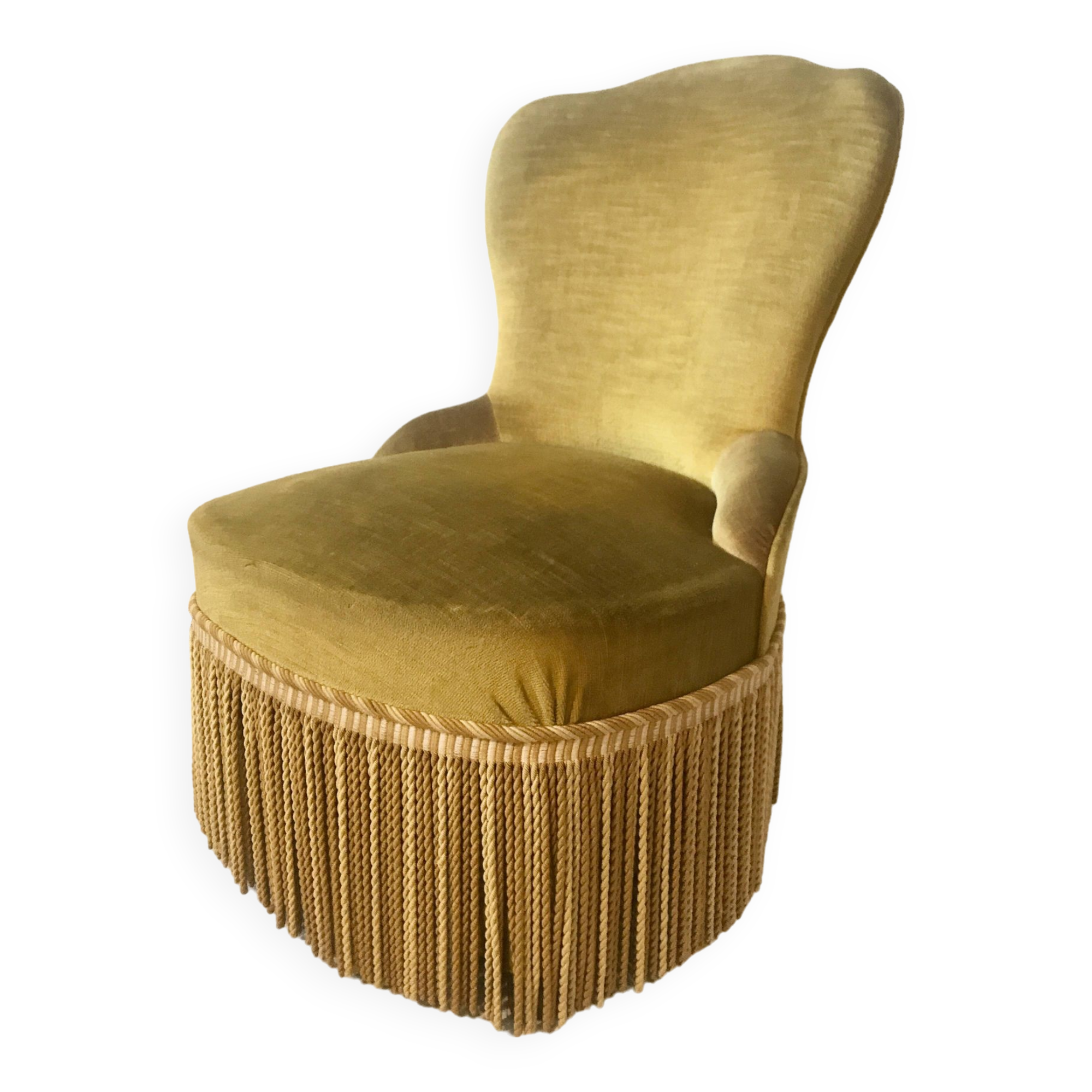 Toad armchair in gold velvet