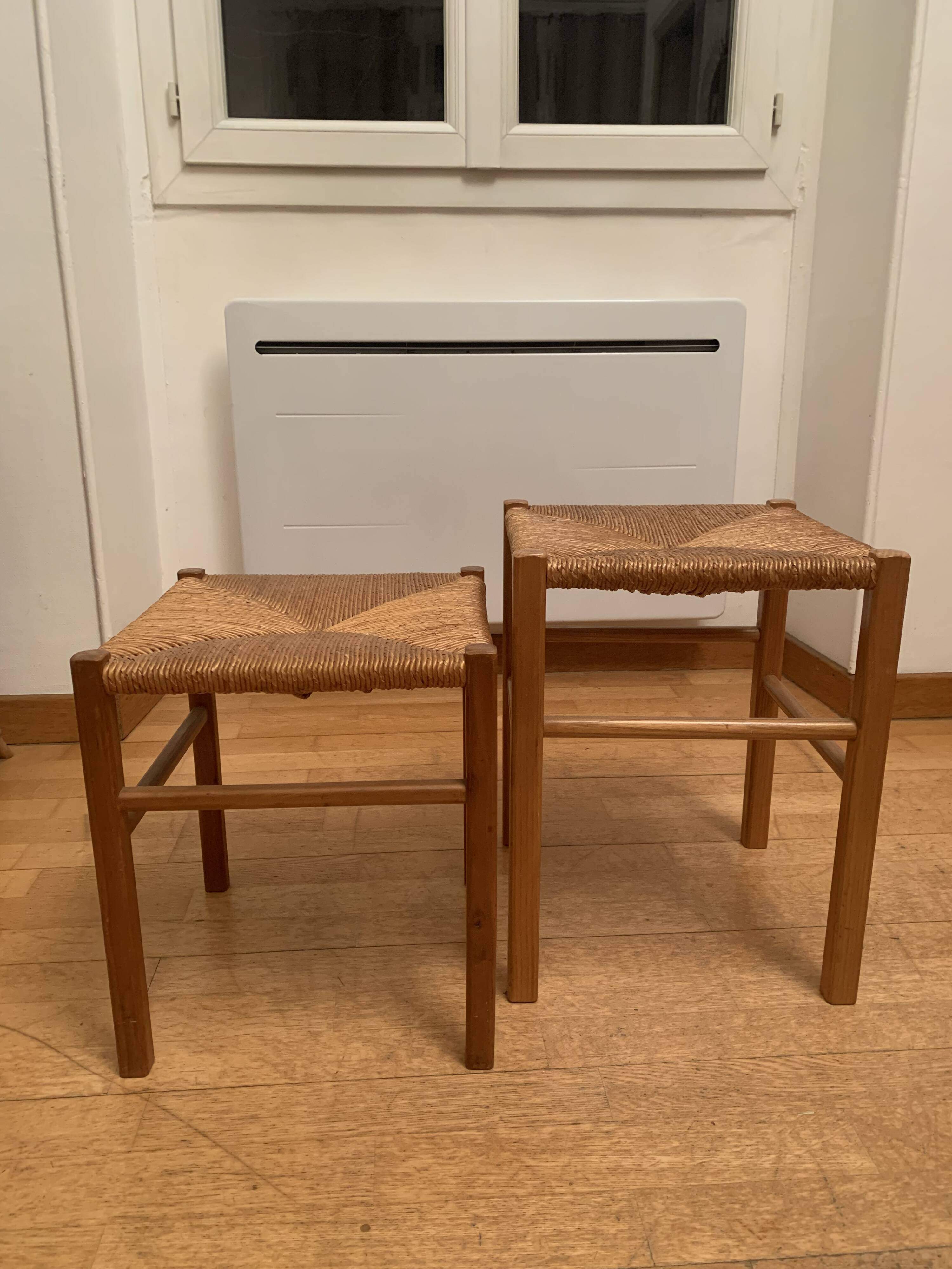 Wood and wicker stools