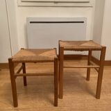 Tabourets bois et osier