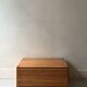 Low bedside table, accent table in elm wood, Maison Regain, France 1970.
