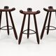 Set of 3 Vintage Brutalist Marbella Stools by Sergio Rodrigues