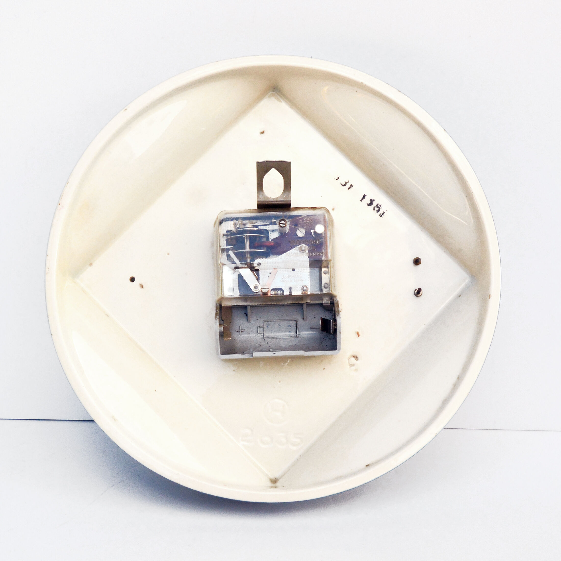 70s modern ceramic wall clock Junghans, Germany