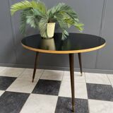 Black formica round coffee table 1960s