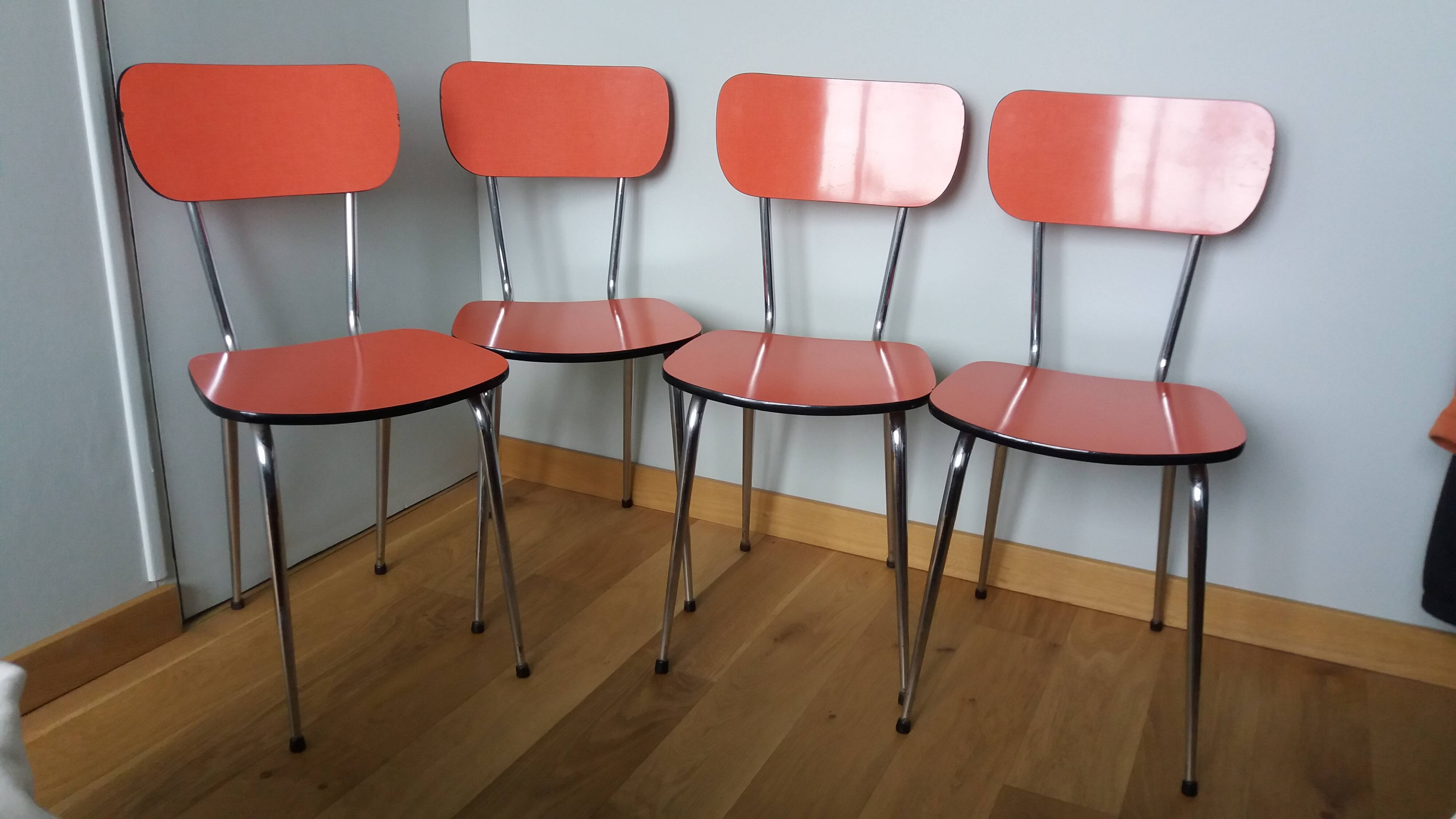 Chairs in formica and chrome metal