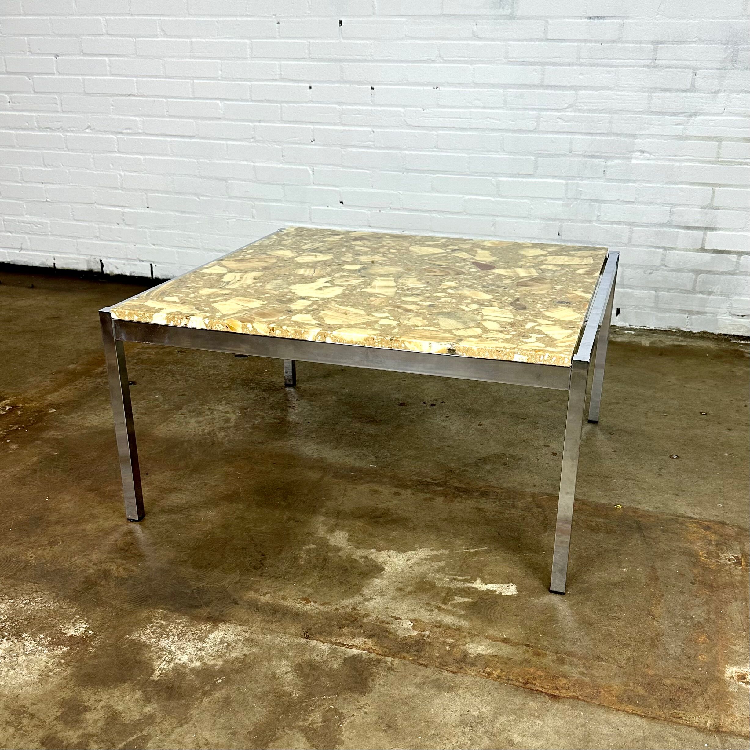 Table basse vintage onyx & époxy