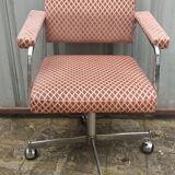 Vintage armchair 1970 chrome and velvet Wilhelm Ritz