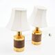 Pair of Bitossi table lamps in gilded ceramic, Italy, 1970.