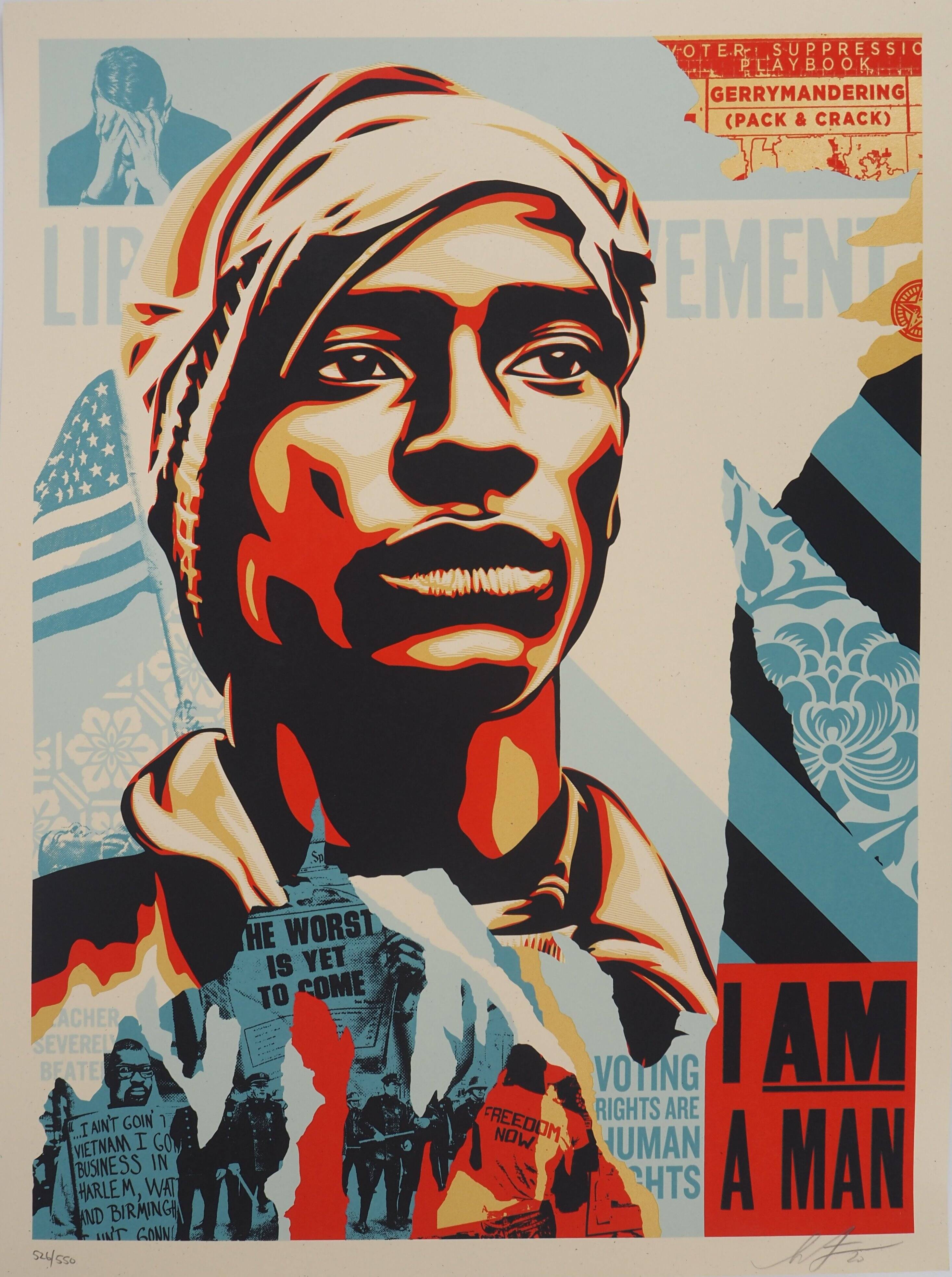 Shepard Fairey (Obey Giant): Voting Rights Are Human Rights - Signed lithograph