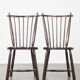 Set of 4 vintage spindle design chairs in wood by De Ster Gelderland.