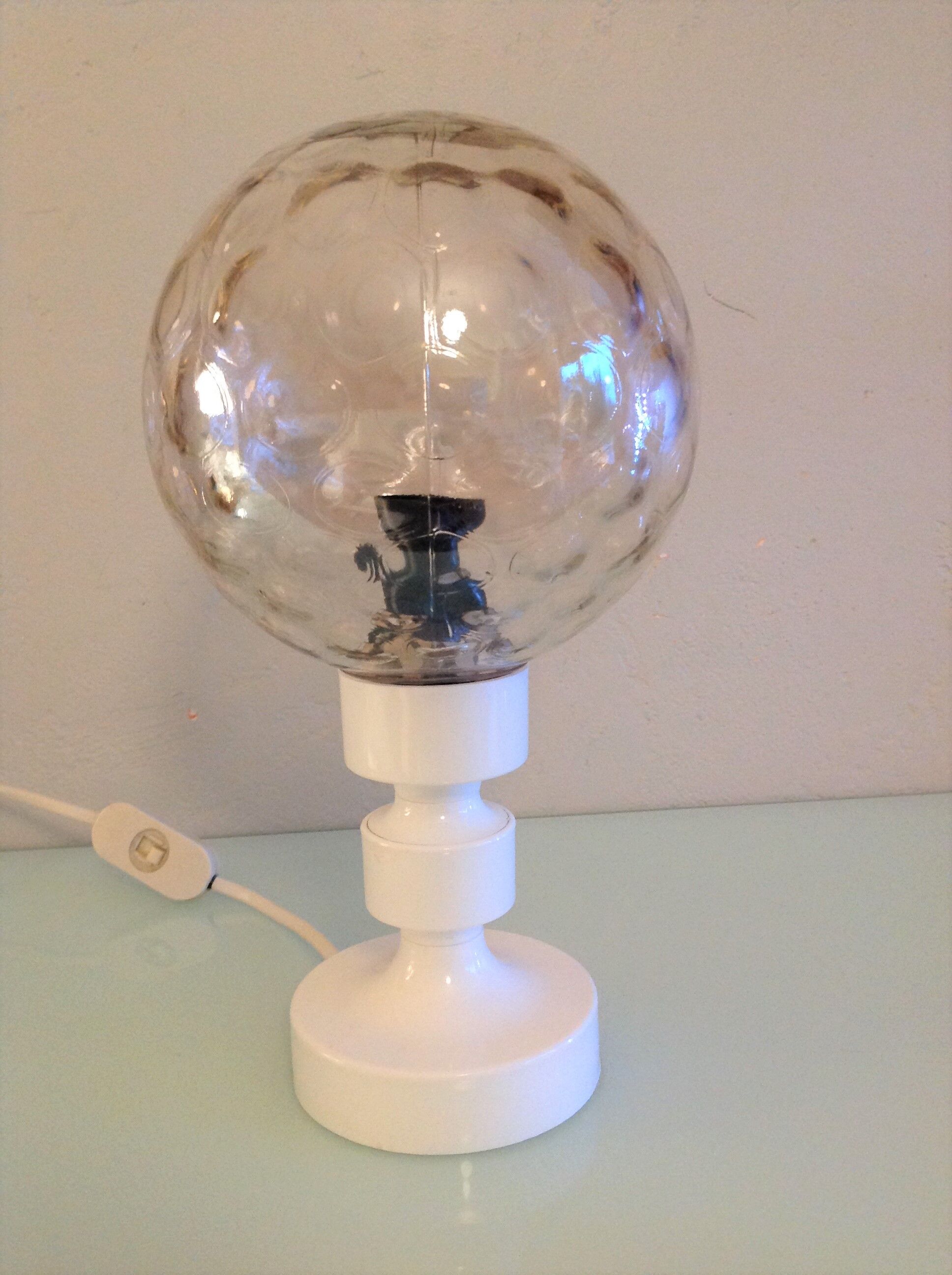 Bedside lamp globe in tinted glass / vintage 60s-70s