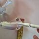 set of 2 vintage white cast iron hooks, small paint chips from the year
