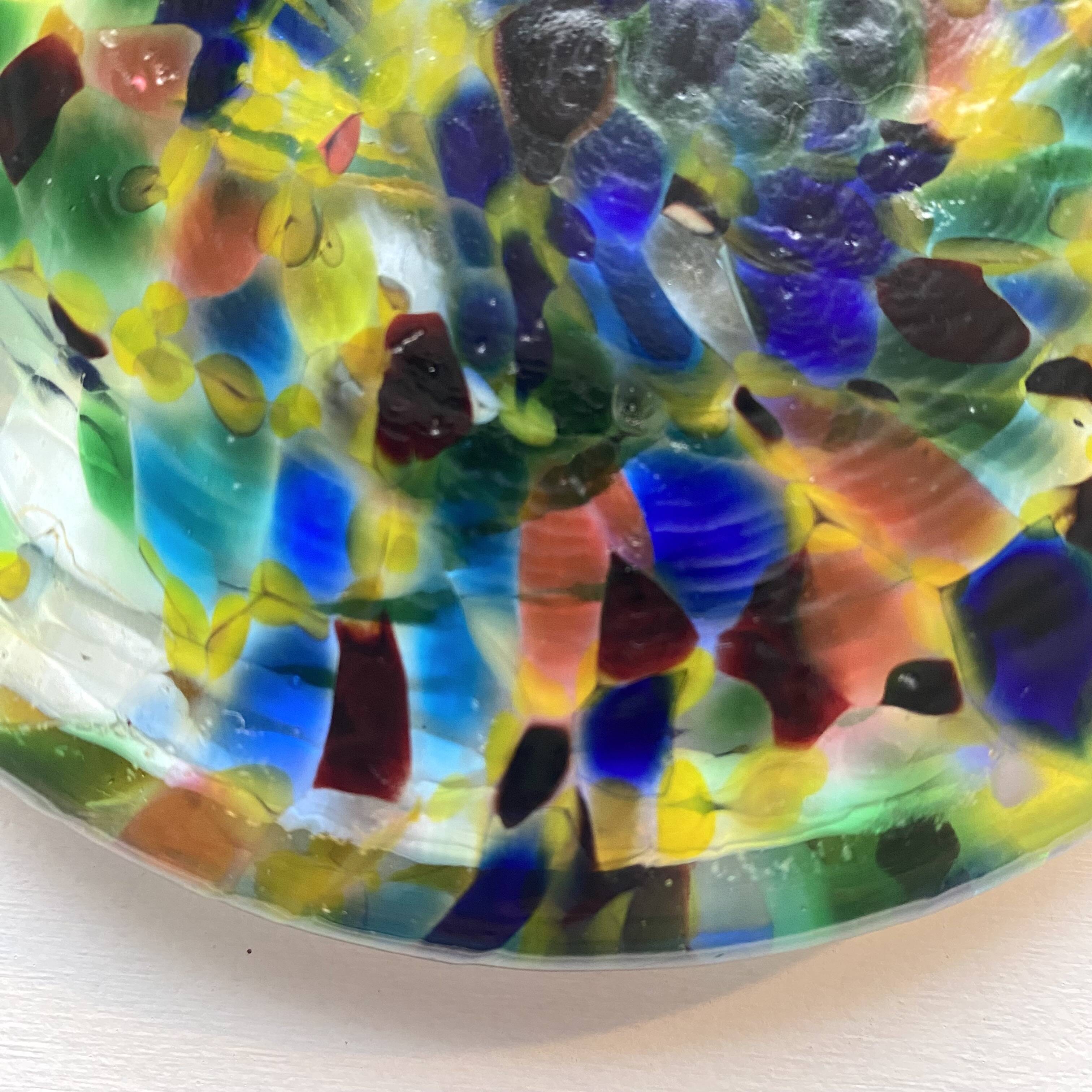Blown glass trivet confetti Italy