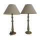 Two magnificent wooden bedside lamps