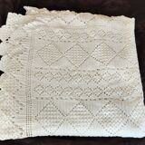 White cotton bedspread, crochet bedspread